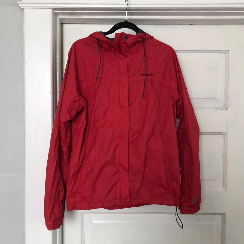 Red Columbia Rain Jacket